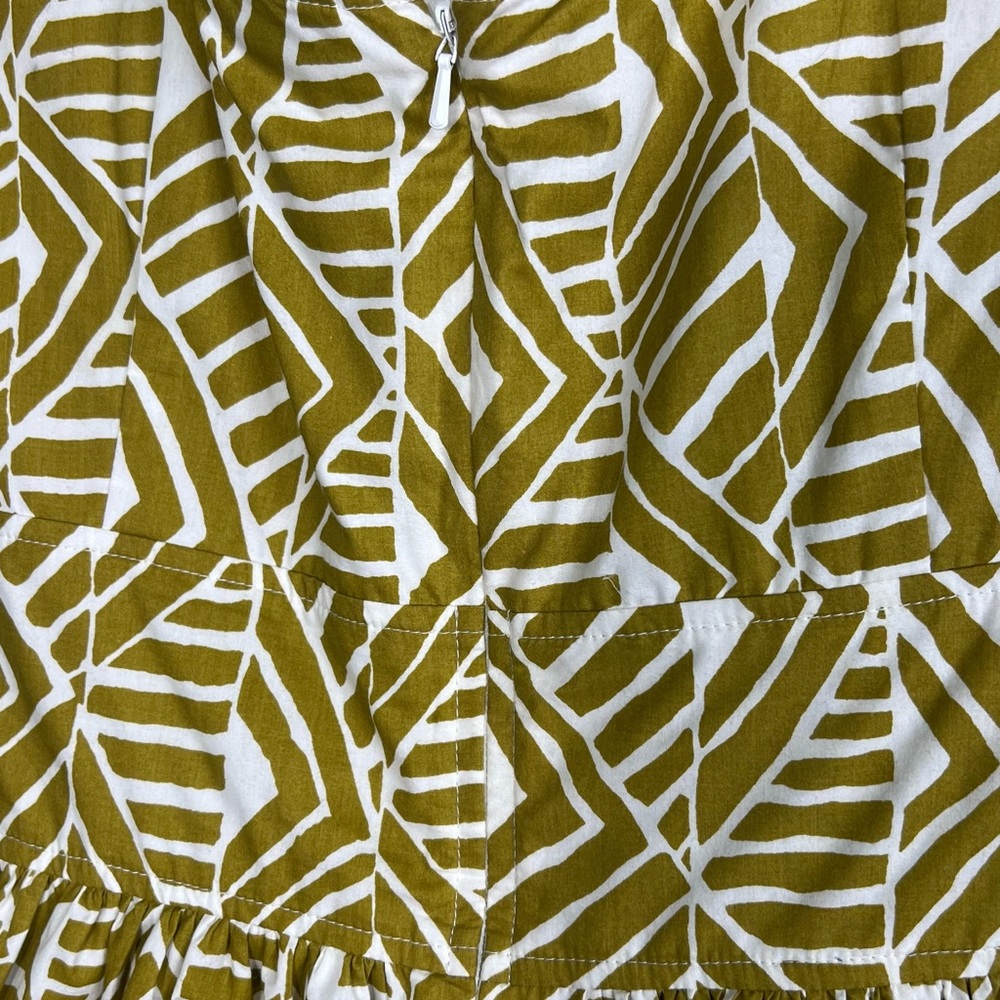 eShakti Geometric Print Green White Dress 18 - Picture 7 of 8